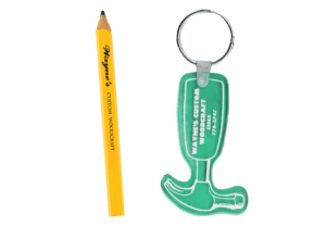 Keychain and pencil